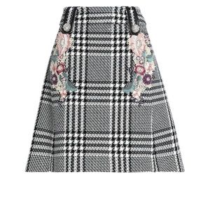 Zuhair murad new embellished houndstooth skirt